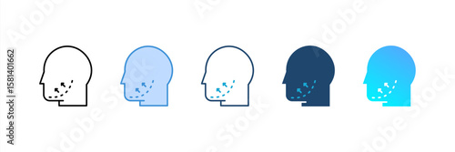 Jaw Contouring icon set multiple style collection