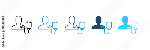 Examination icon set multiple style collection