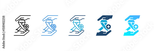 Oncology icon set multiple style collection