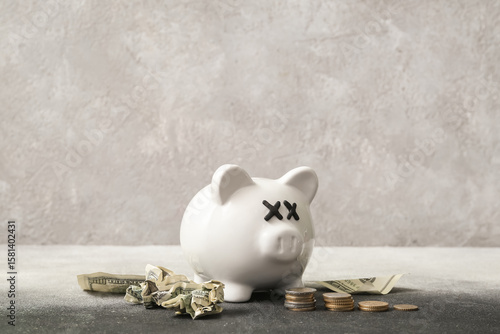 Piggy bank with closed eyes...