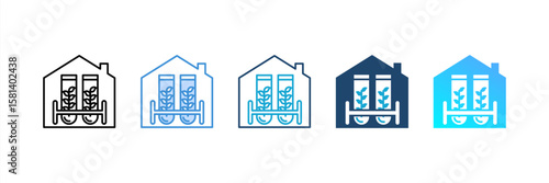 Biobank icon set multiple style collection