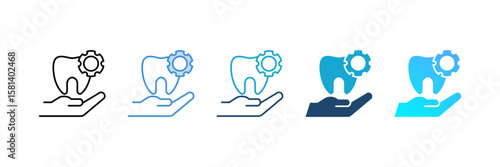 Dental Service icon set multiple style collection