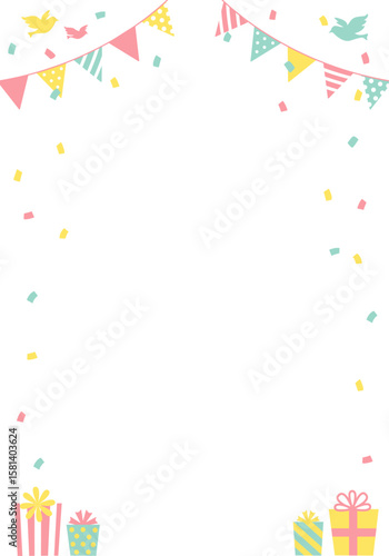 バースデーカード_誕生日パーティー背景（タテ）
プレゼント