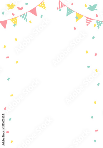 バースデーカード_誕生日パーティー背景（タテ）