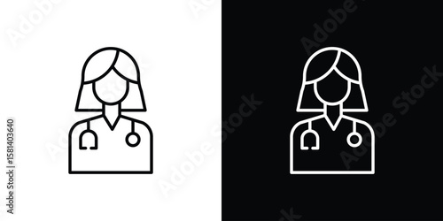Woman Doctor icon transparent vector isolated