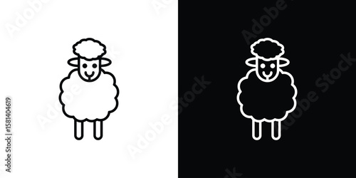 Sheep icon transparent vector isolated