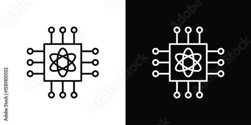 Quantum computing icon transparent vector isolated