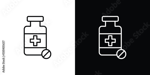 Medicine bottle icon transparent vector isolated