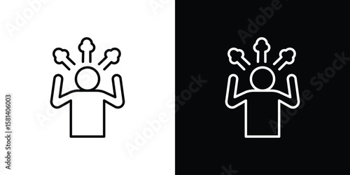 Irritated human icon transparent vector isolated