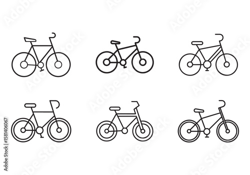 electric bicycle icon line art vector illustration