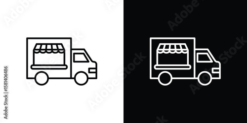 Food truck icon transparent vector isolated