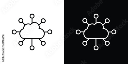 edge computing icon transparent vector isolated