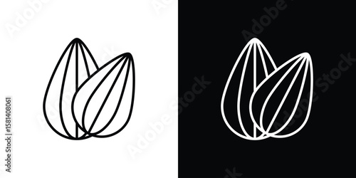 Almond icon transparent vector isolated