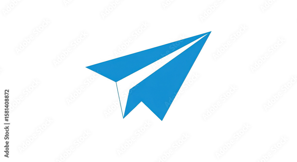 Blue Paper Airplane Flying Through the Sky Sending a Message Blue Paper Airplane Flying Through the Sky Sending a Message