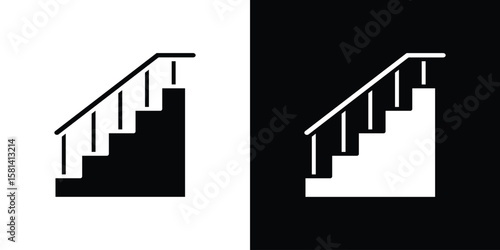 Stairs icon Vector clipArt Illustrations in flat style