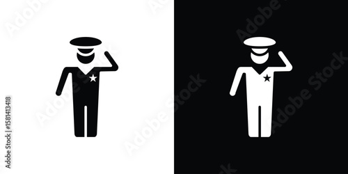 Salute icon Vector clipArt Illustrations in flat style