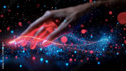 Futuristic digital business environment symbolizing agility and resilience. Abstract dynamic elements represent innovative solutions adapting to market shifts, growth, and flexibility in a modern digi