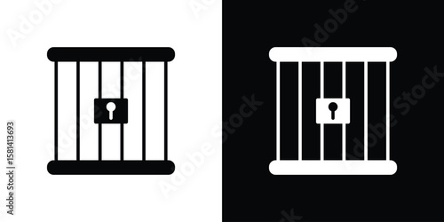 Prison icon Vector clipArt Illustrations in flat style