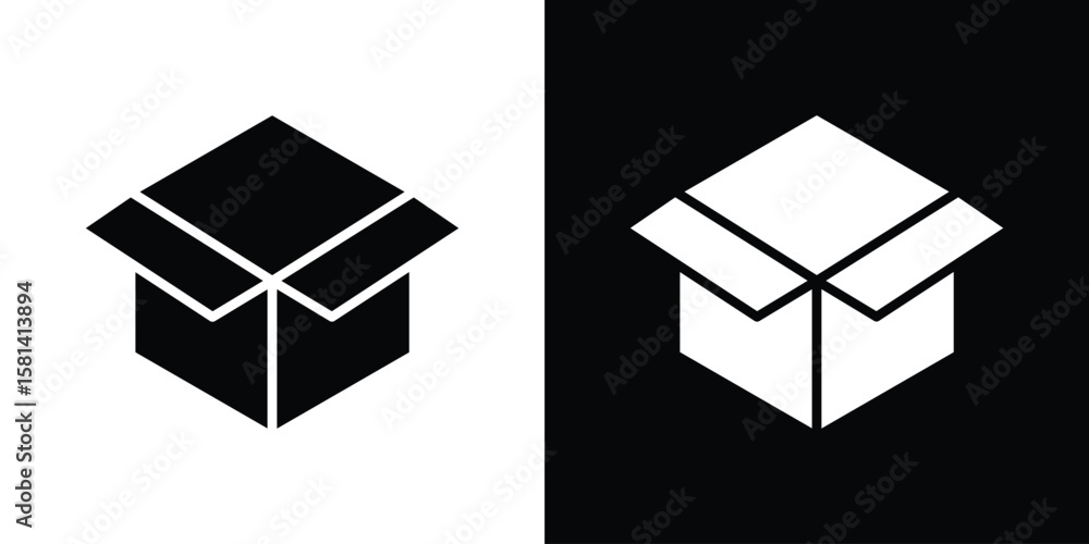 Open box icon Vector clipArt Illustrations in flat style Open box icon Vector clipArt Illustrations in flat style