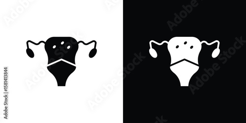 Pelvic inflammatory disease icon Vector clipArt Illustrations in flat style