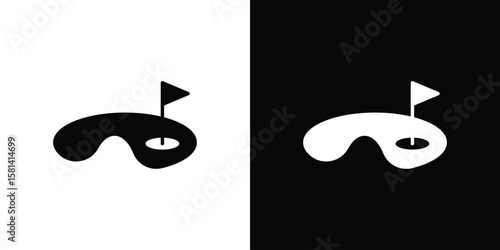 Golf yard icon Vector clipArt Illustrations in flat style