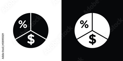 Dividend yield icon Vector clipArt Illustrations in flat style