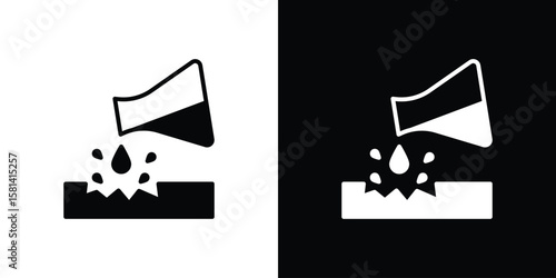 Corrosive substance icon Vector clipArt Illustrations in flat style