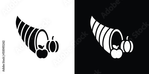 Cornucopia icon Vector clipArt Illustrations in flat style