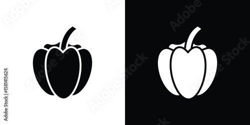 Capsicum icon Vector clipArt Illustrations in flat style