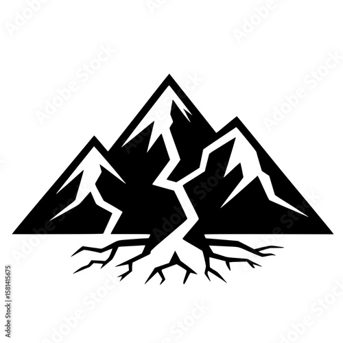 Silhouette of a mountain crack