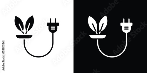 Biomass energy icon Vector clipArt Illustrations in flat style