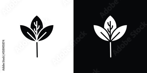 Basil icon Vector clipArt Illustrations in flat style