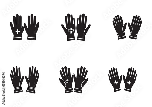 medical gloves icon silhouette vector illustration