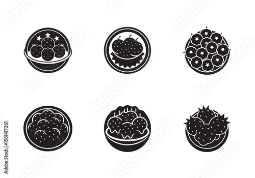 meatballs icon silhouette vector illustration