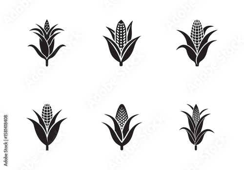 corn stalk icon silhouette vector illustration