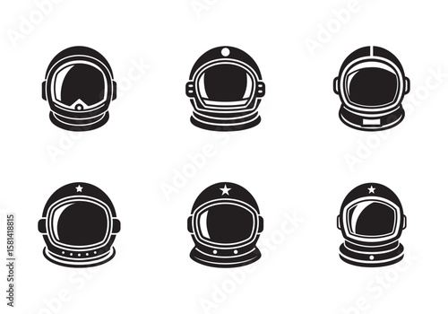 astronaut helmet icon silhouette vector illustration