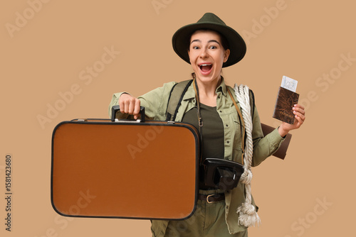 Young female tourist with s...