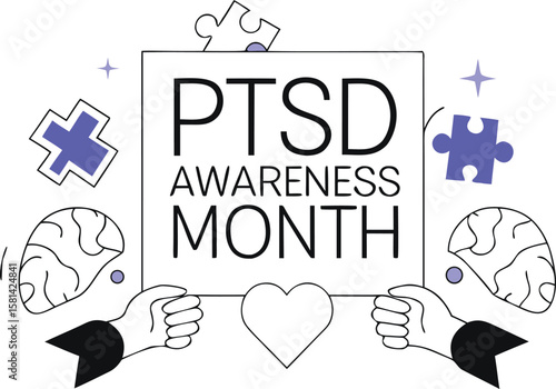 Commemorating post traumatic stress awareness month in june with a powerful visual representation of support and understanding for survivors