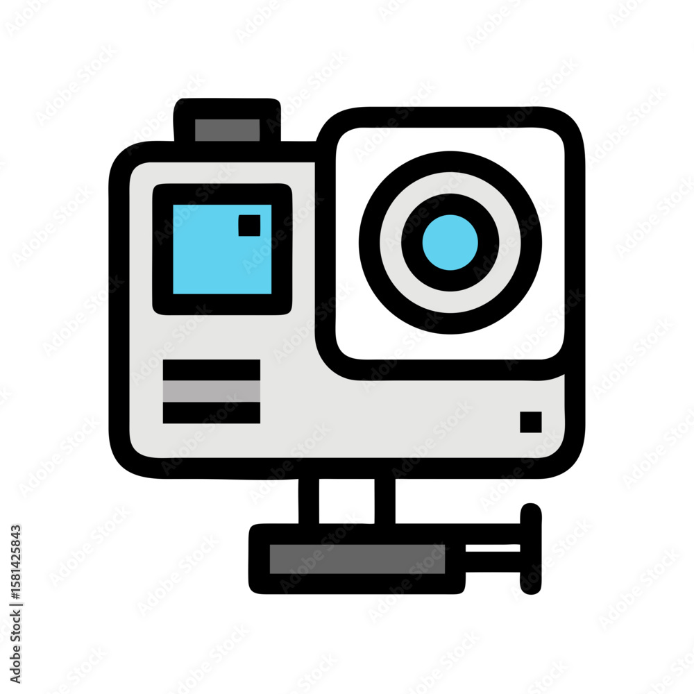 Minimalistic Action Camera Icon: Video, Photography, Adventure, and Technology Minimalistic Action Camera Icon: Video, Photography, Adventure, and Technology