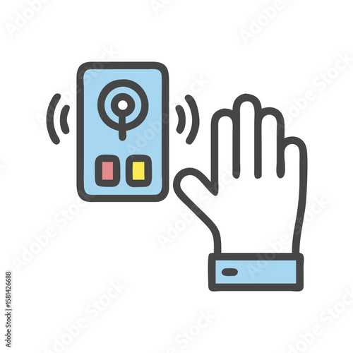 Touchless technology: hand approaching sensor, motion control, contactless access, proximity sensor