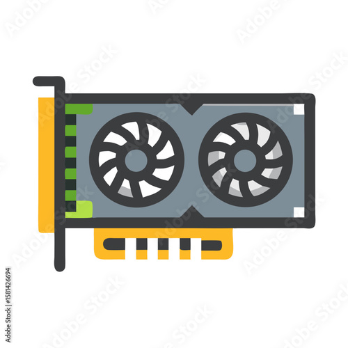 Graphics Card GPU with Dual Fans for High Performance Computing