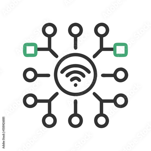 Wireless Network Technology: Connectivity, Devices, and Data Flow Concept