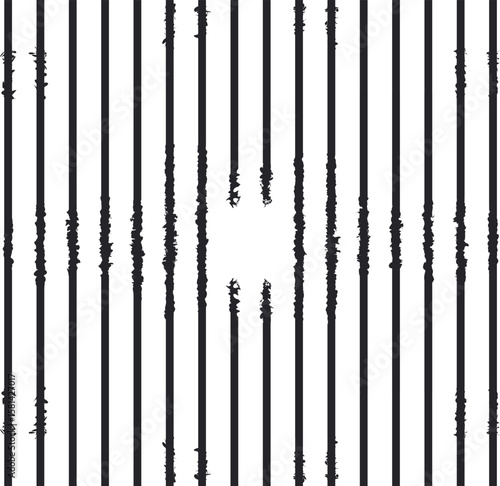 A striped vertical texture or lattice with a hole in the middle and noise on some bars.