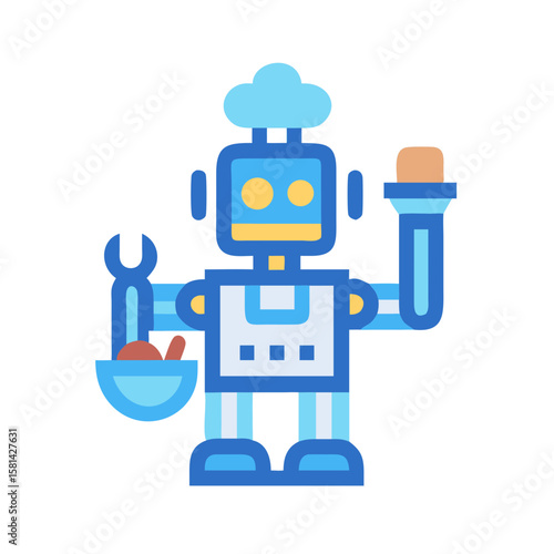 Robotic Chef Icon - AI Cooking Automation and Future of Food Technology