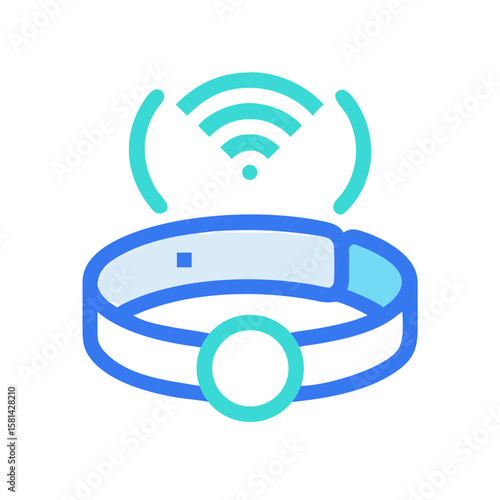 Smart Pet Collar with GPS Tracking and Wireless Connectivity Icon