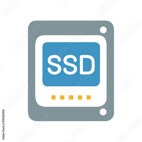 Solid State Drive (SSD) Icon - Computer Hardware Storage Device