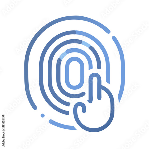 Fingerprint Scan with Hand, Biometric Identification and Security Authentication Icon