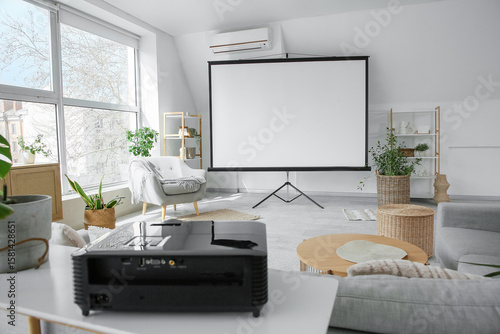 Interior of light room with...
