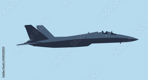 Stylized Dark Blue Stealth Fighter Jet with Sharp Angles and Distinct Tail Fins.