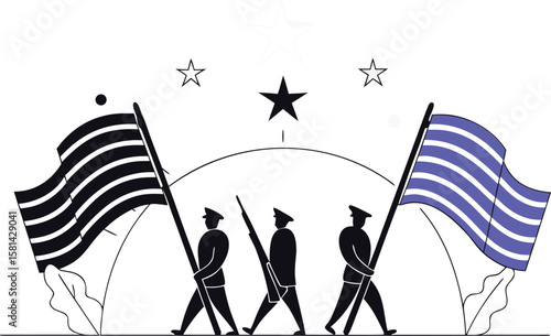 A comprehensive collection showcasing diverse soldier silhouettes engaged in various expeditionary poses ideal for historical or military themed graphic projects and creative endeavors